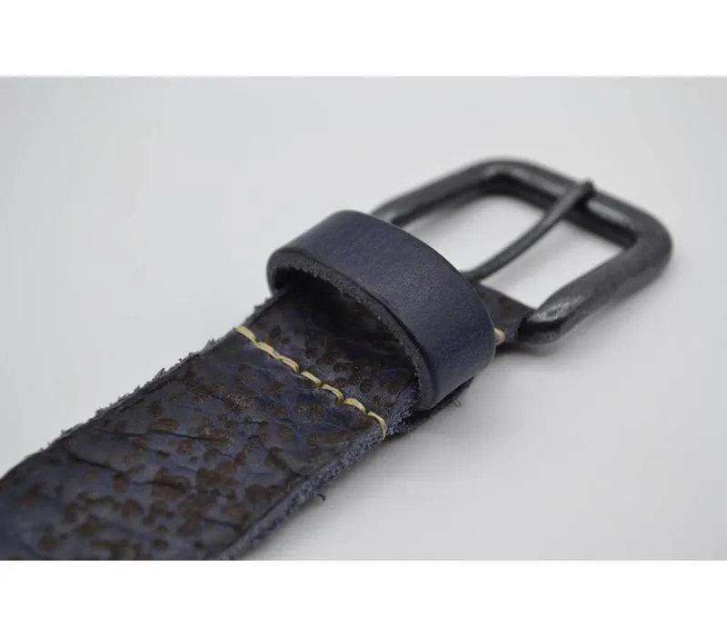 35mm brede riem van italiaans geassen leder met fantasie print