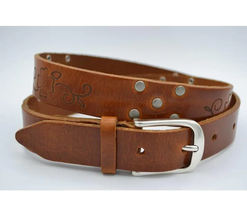 3cm brede echt Italiaans lederen riem. Volledig in Nederland geproduceerd.