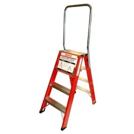 4tecx Trap dubbel oploopbaar aluminium 2 x 4 tredes met beugel