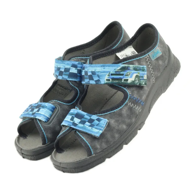 Befado 969y117 grijze sandalen blauw grijs