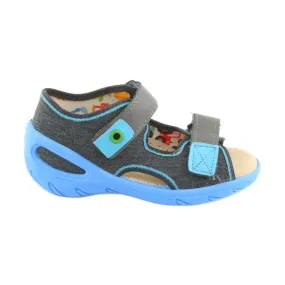 Befado kinderschoenen pu 065P125 blauw grijs