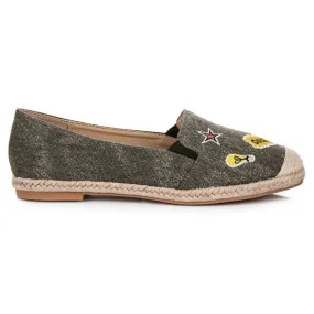 Bestelle Lente espadrilles met patches groente