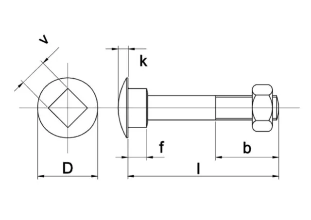 BOUT DIN 603/555 VV M 10 X 80  100