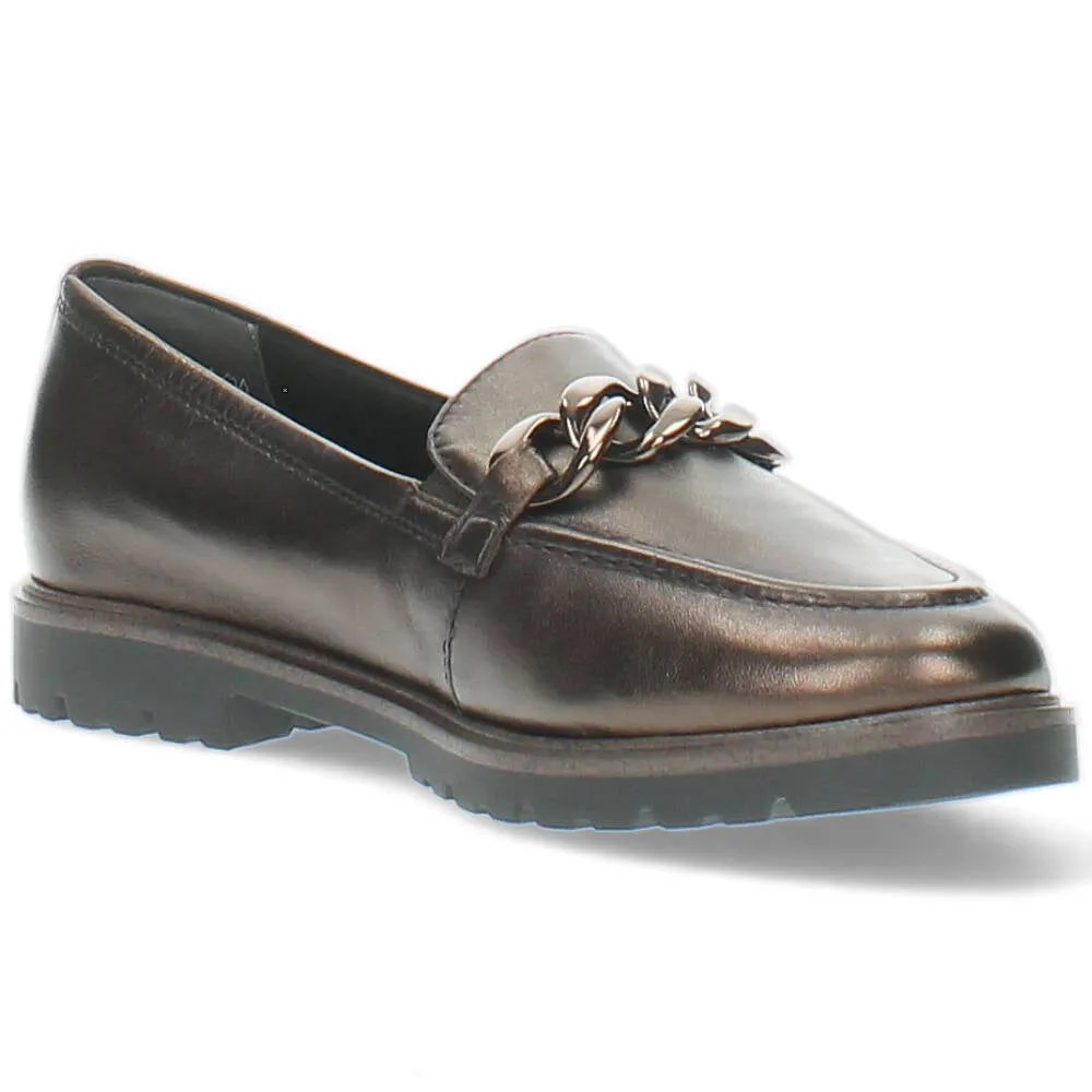 Bruine metallic mocassins