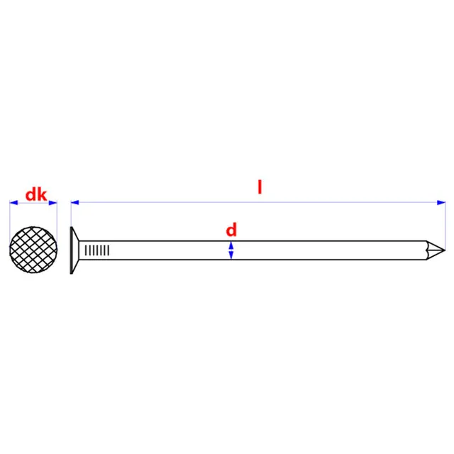 DRAADNAGEL/SPIJKER PLATGERUITE KOP 2,1X30 A2 RVS D.115B