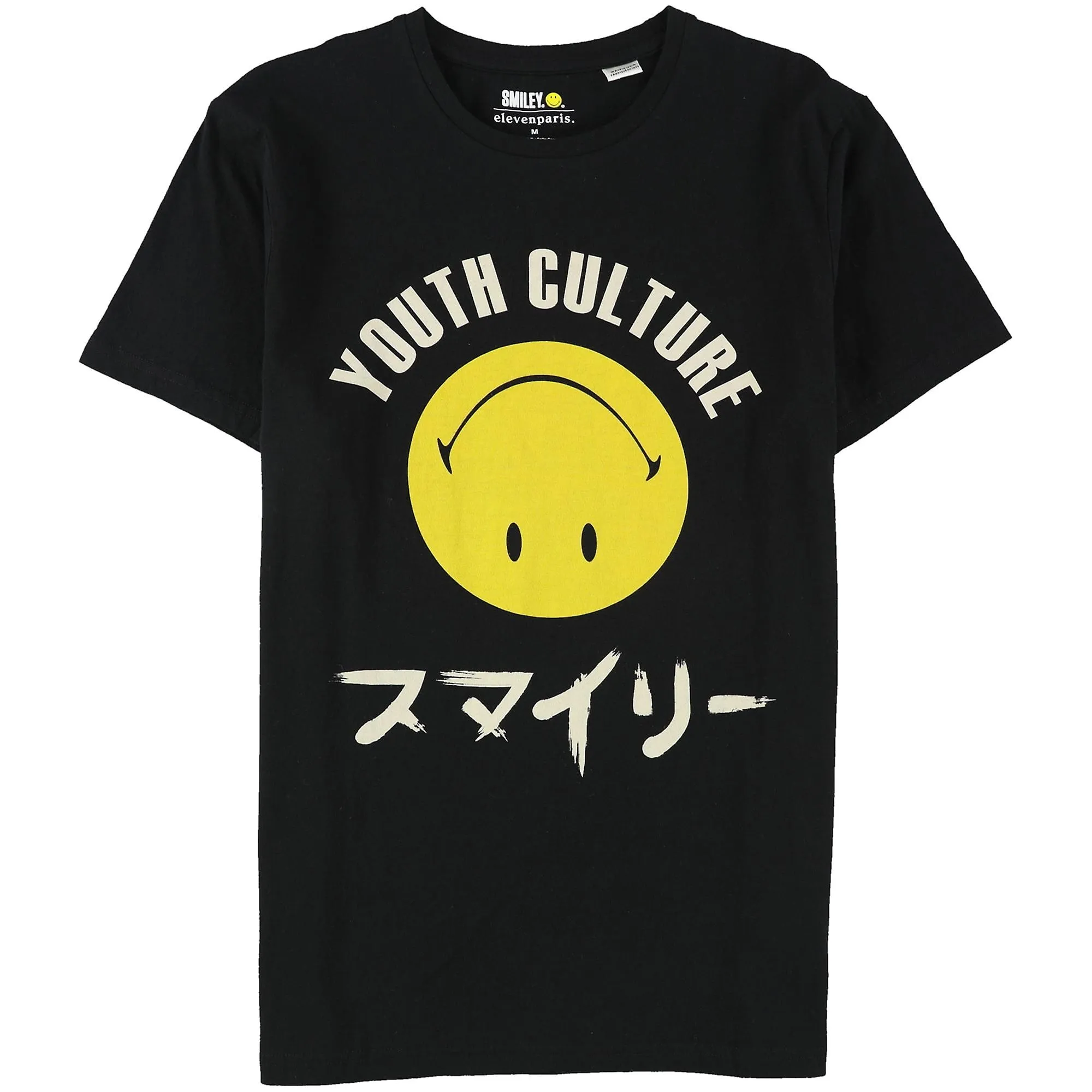 ELEVENPARIS HEREN JEUGD CULTUUR GRAFISCH TSHIRT, ZWART,