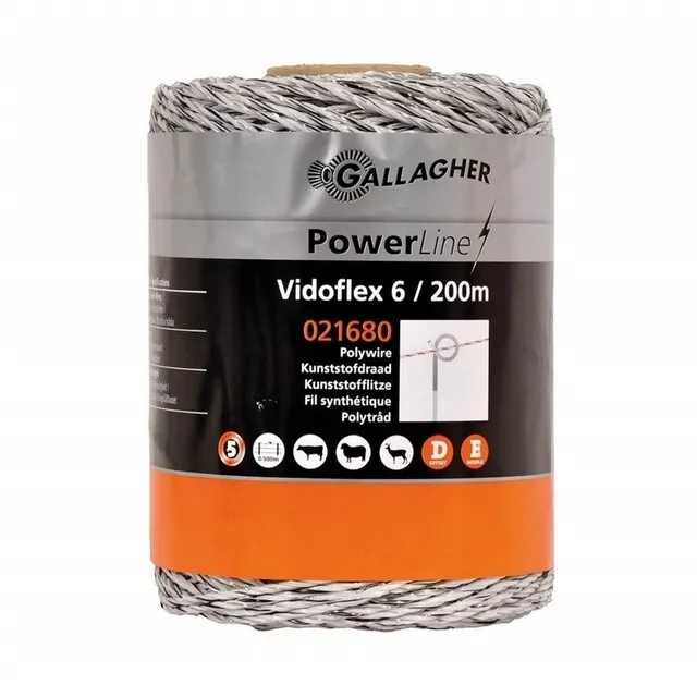GALLAGHER SCHRIKDRAAD (1000 METER / WIT)  VIDOFLEX 6