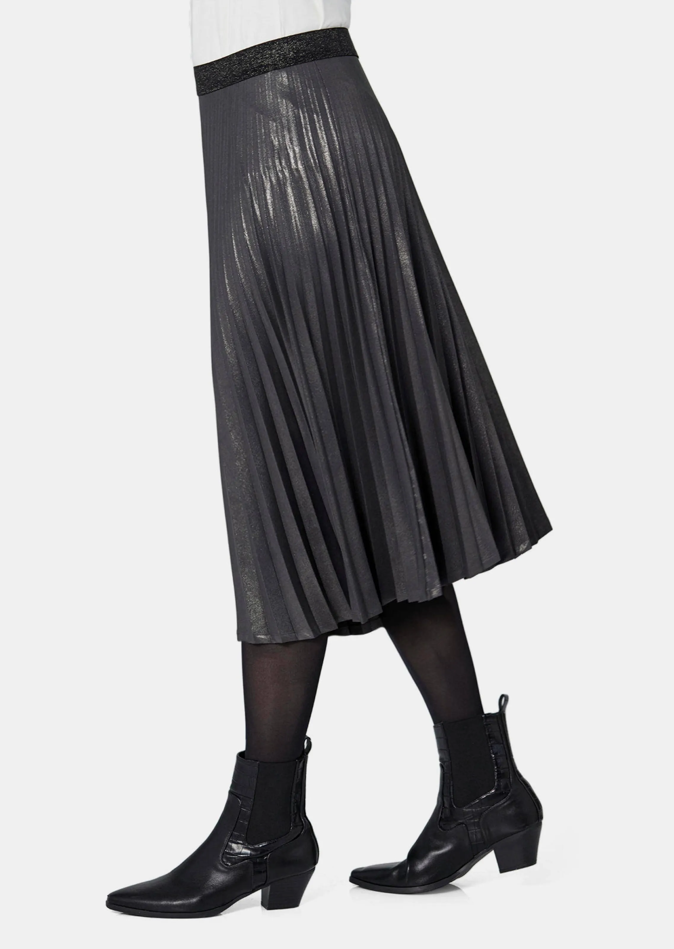 Goldner Plissérok in metallic look