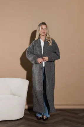 Lang vest fluffy grijs - Elise