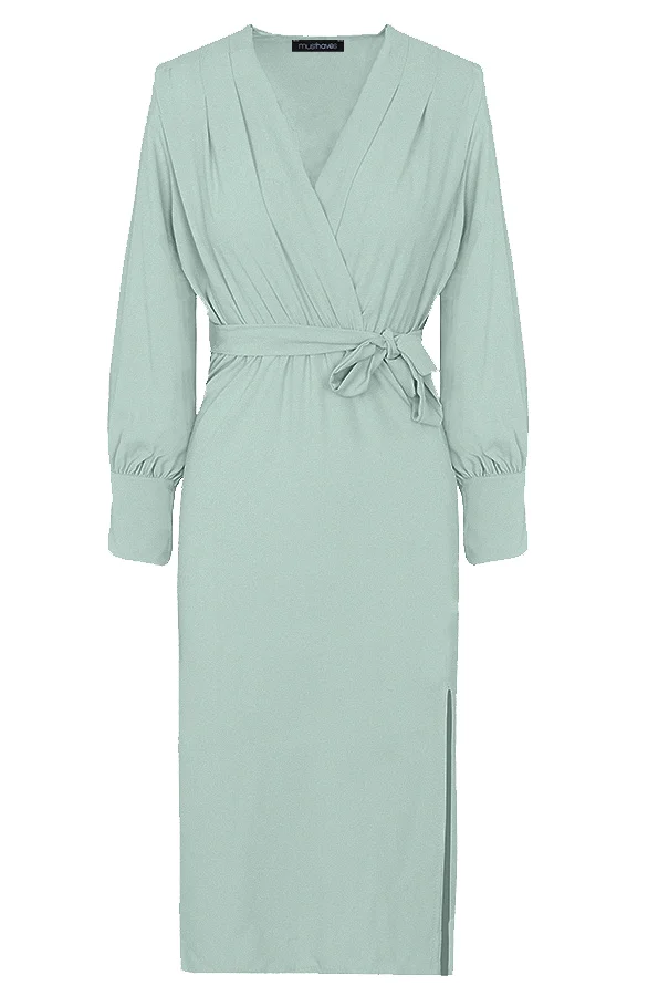 Midi Jurk Met Split Mint