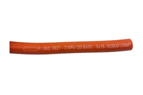 Mulax propaanslang 8x15mm glad oranje per meter