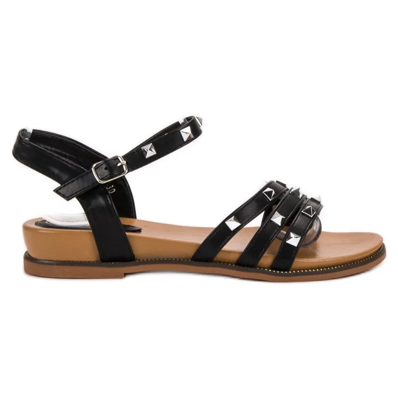 Renda Sandalen met studs zwart