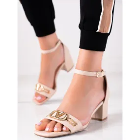 Seastar Sandalen met gouden decoratie beige