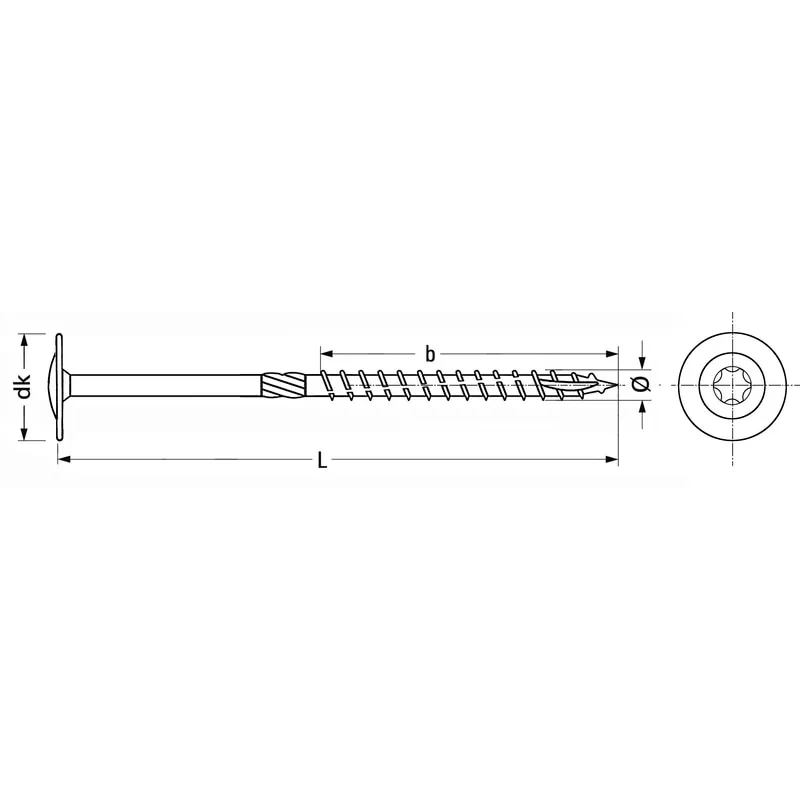 Spaanplaatschroef EASYfast Washer head, TX, Deeldraad, Staal, RUSPERT®, CUT (kerf)