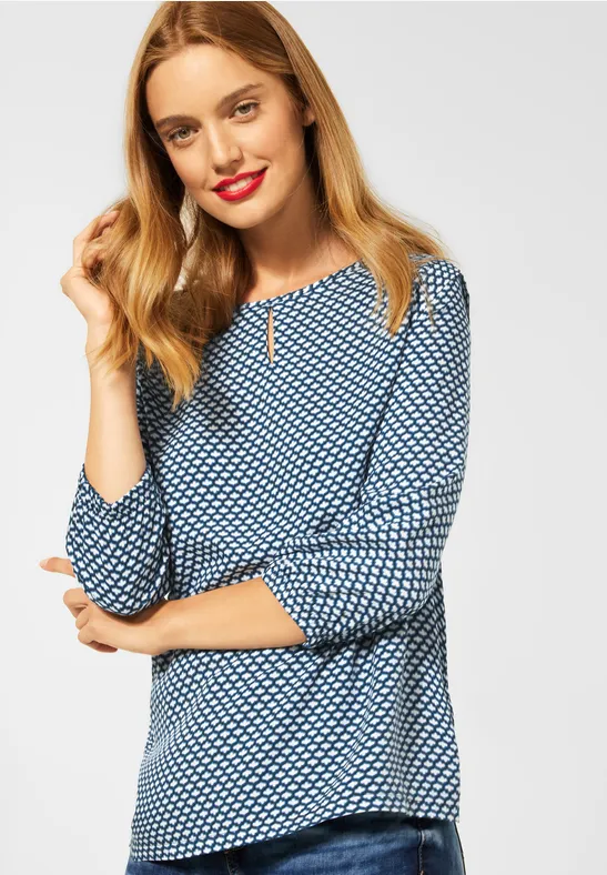 Street One Printshirt met plooitjes