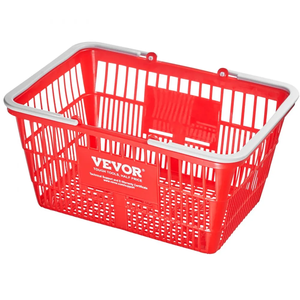 VEVOR boodschappenmand draagbare boodschappenmand 12 stuks 21L handvat standaard rood