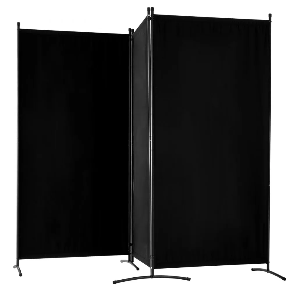 VEVOR scheidingsscherm 260cm 3 panelen kantoor zwart privacyscherm