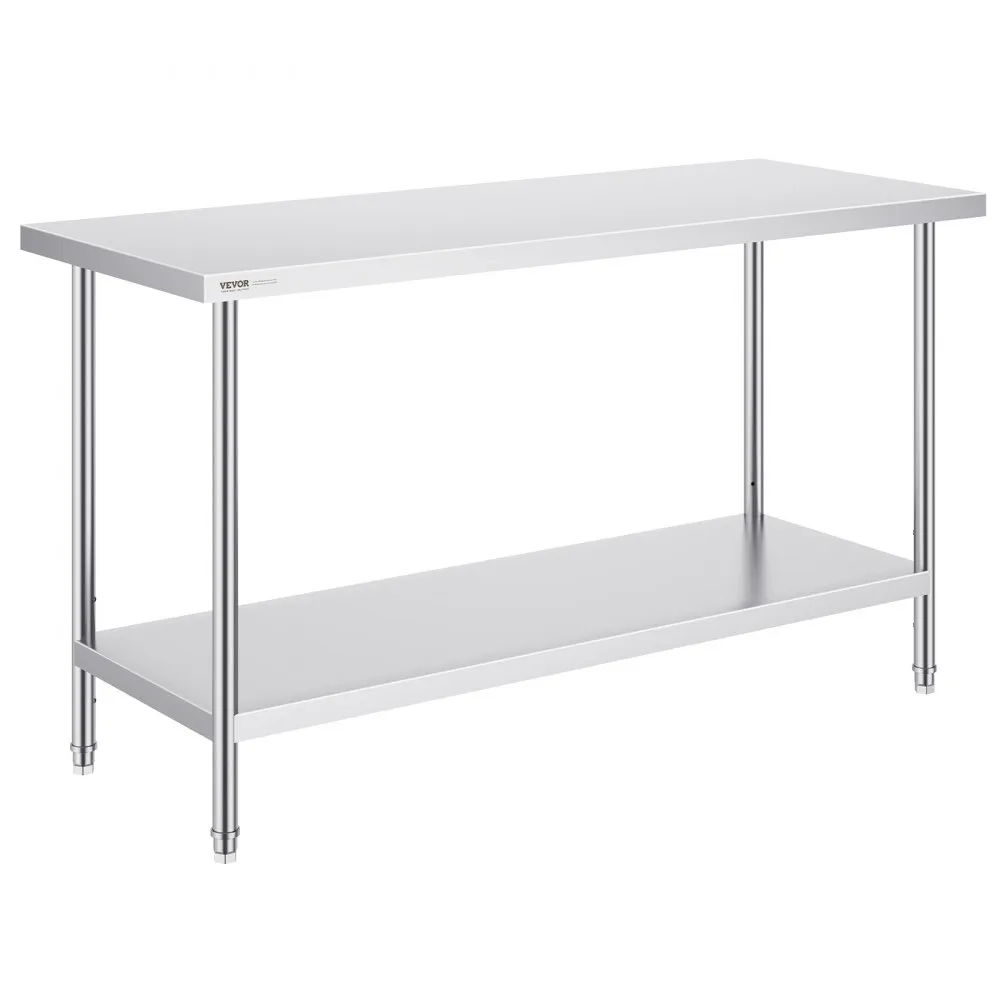 VEVOR WERK EN VOORBEREIDINGSTAFEL RVS KEUKENTAFEL 610X1524MM HOTEL