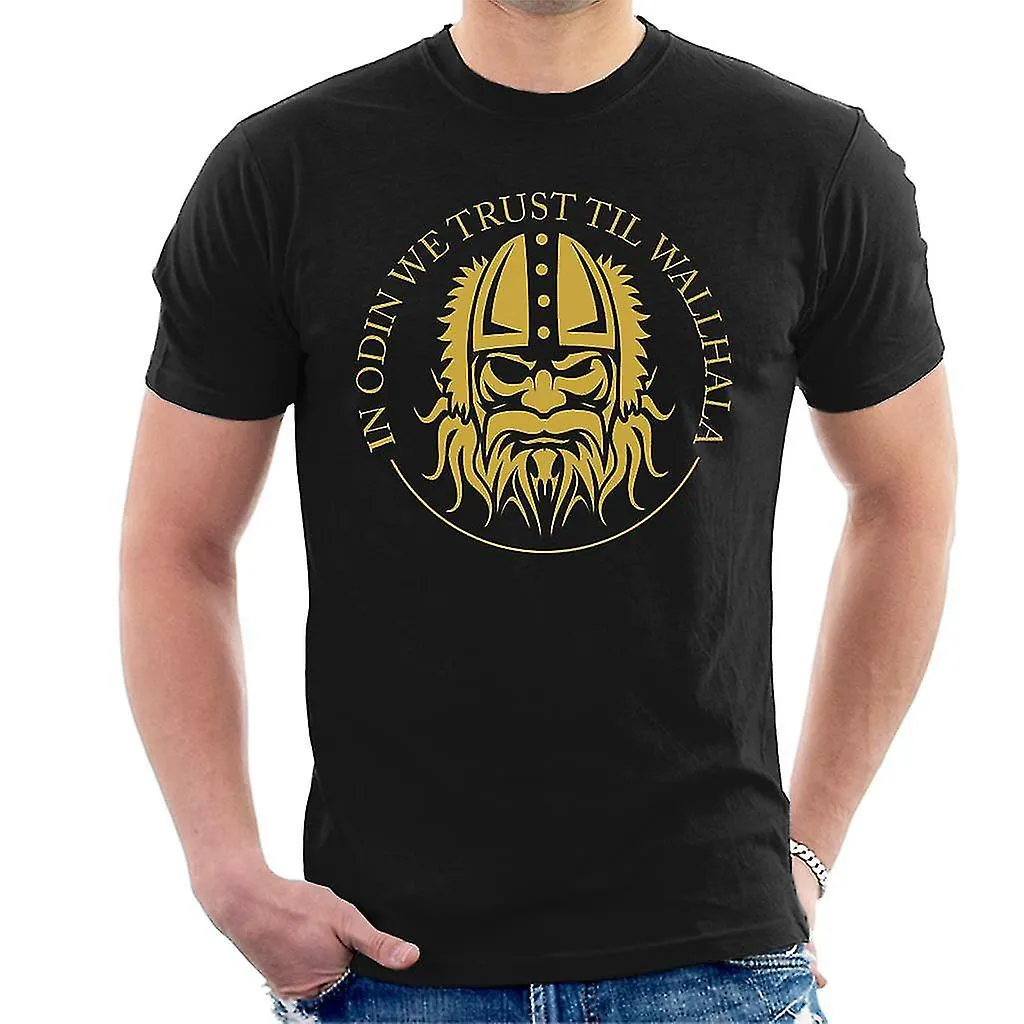 VIKINGS IN ODIN WE TRUST TIL WALLHALA HEREN TSHIRT